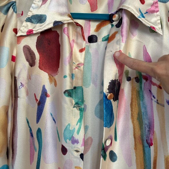 Samantha Pleet Enchantment Blouse | Palette Abstract Print Size Small - Picture 3 of 4